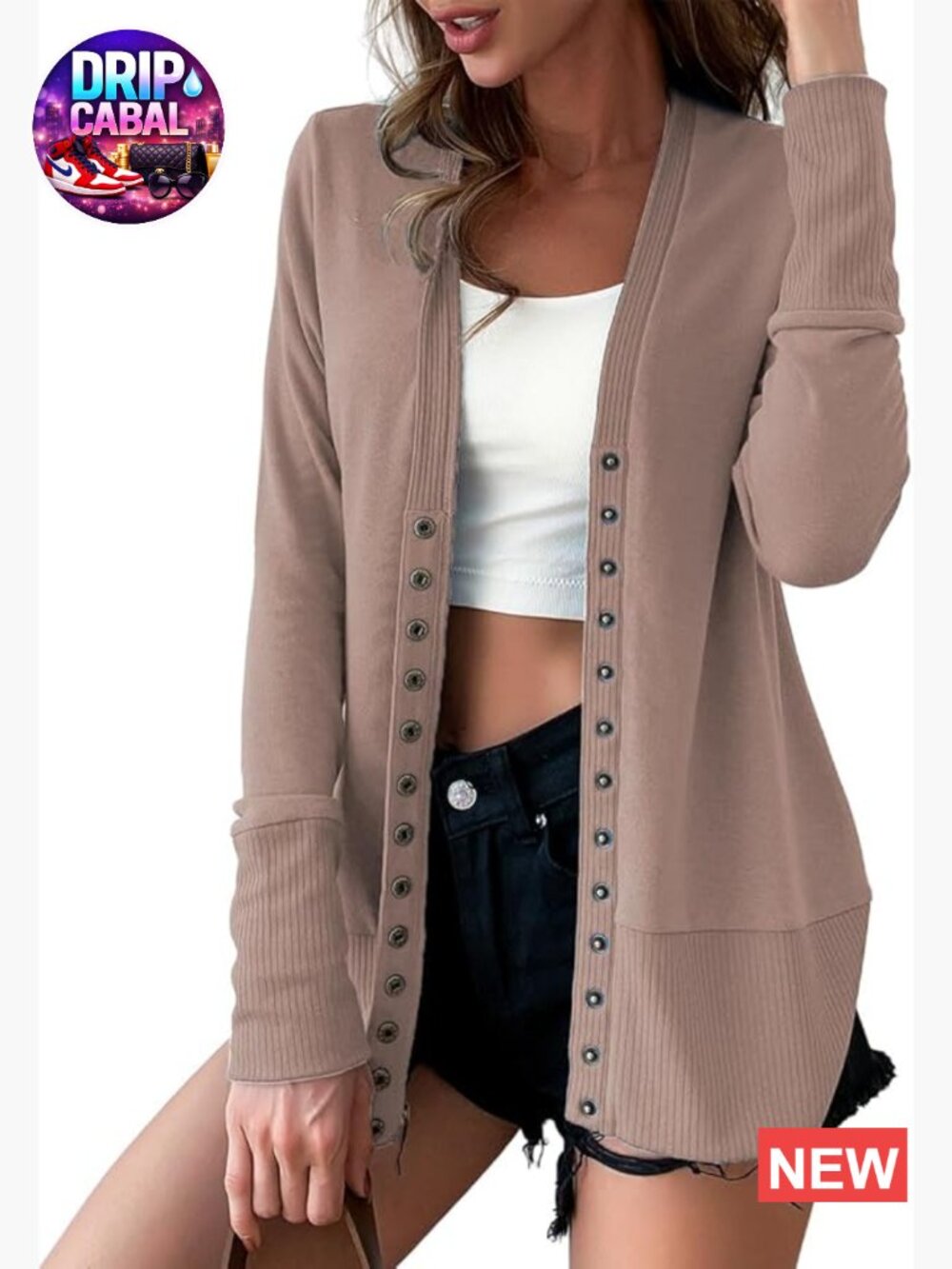 Long Sleeve V-Neck Button Down Open Front Cardigan Sweater
